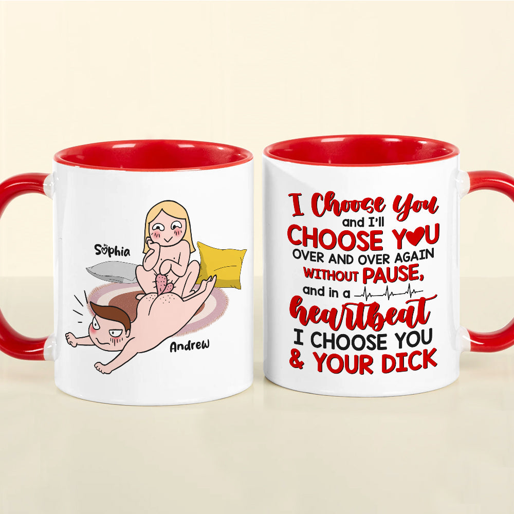 Heartbeat I Choose You, Personalized Coffee Mug, Funny Couple, Gifts For Couple