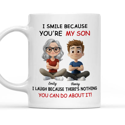 I Smile Because You're My Daughter, My Son - Personalized White Mug - Gift For Family | GR25 HH01