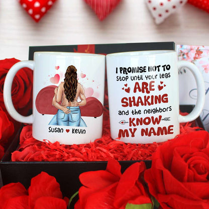 I Promise Not To Stop, Personalized Mug, Gifts For Naughty Couple