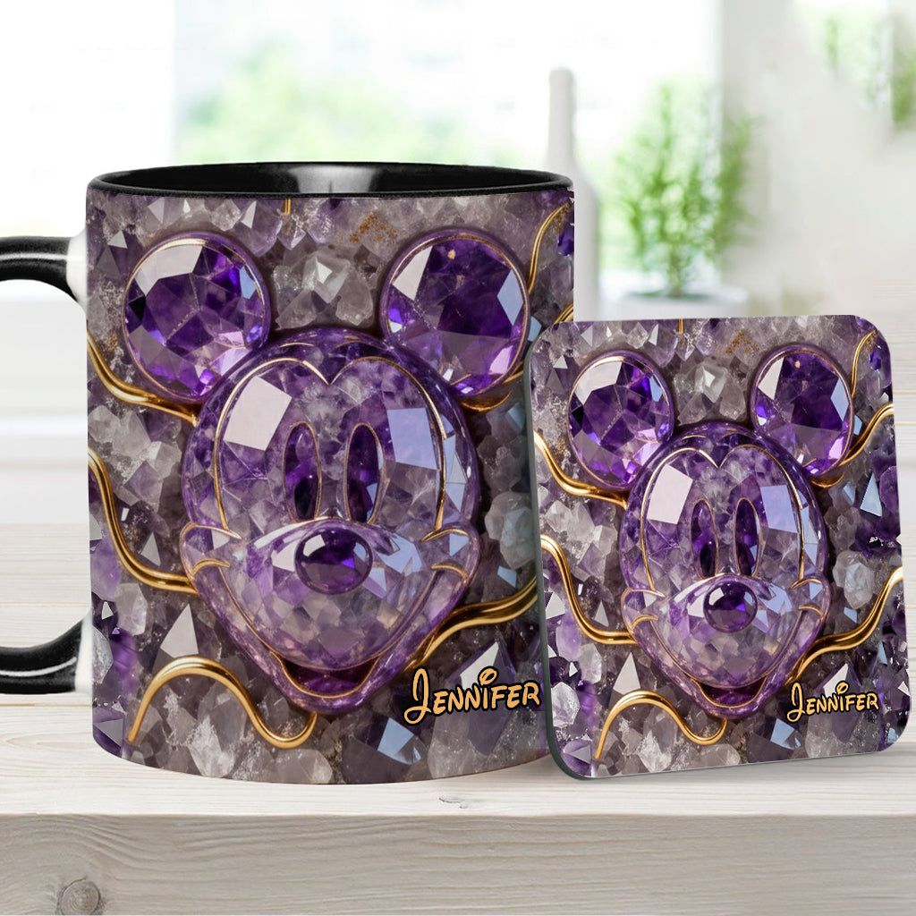 MkMo Magic Mouse Purple Crystal - Personalized Accent Mug - Gift For Movie Fans NL122