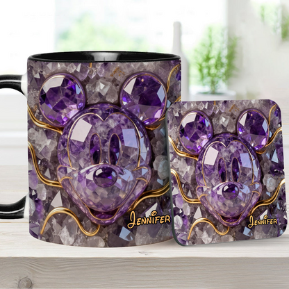 MkMo Magic Mouse Purple Crystal - Personalized Accent Mug - Gift For Movie Fans NL122