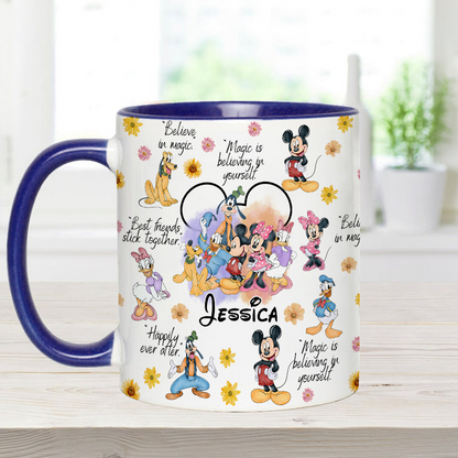 MkMo Magic Mouse Moments We Love - Personalized Accent Mug - Christmas Gift NA94