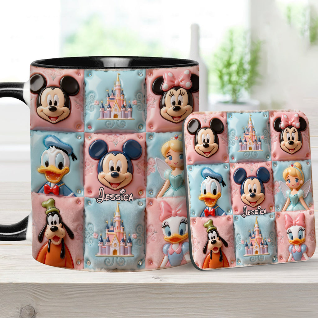 MkMo Magic Mouse Castle With Friends - Personalized Accent Mug - Gift For Movie Fans, Daughters, Family NL122