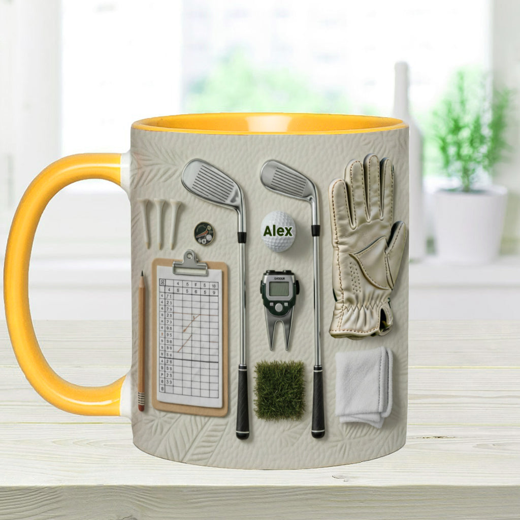 Just Loves Golf- Personalized Accent Mug HH01