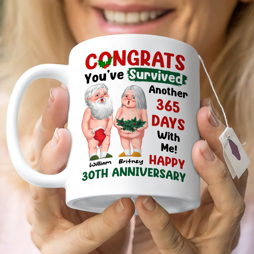 Happy Anniversary, Personalized Coffee Mug, Santa Gifts For Old Couple