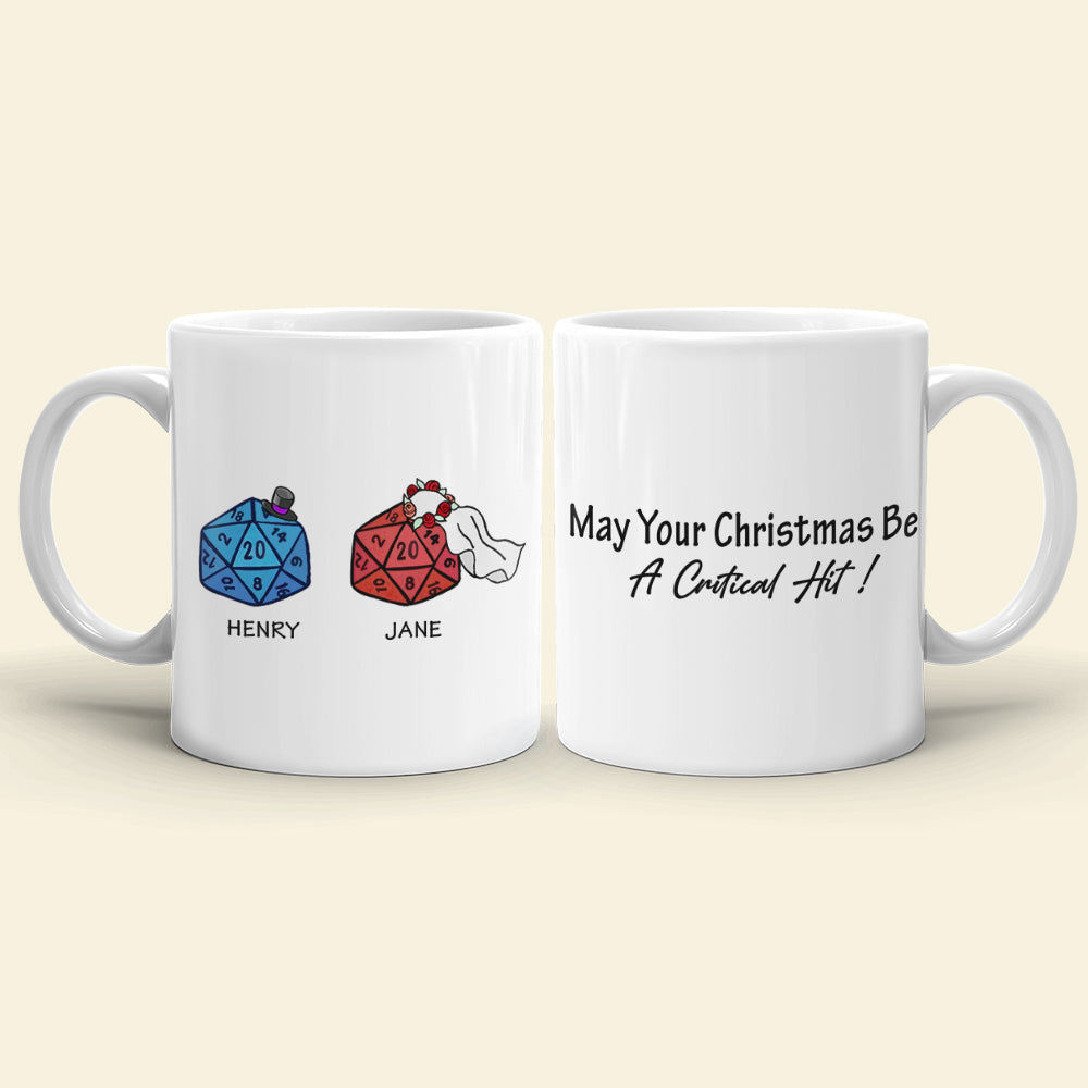 Table Top Game Dice Couple Personalized White Mug Gift