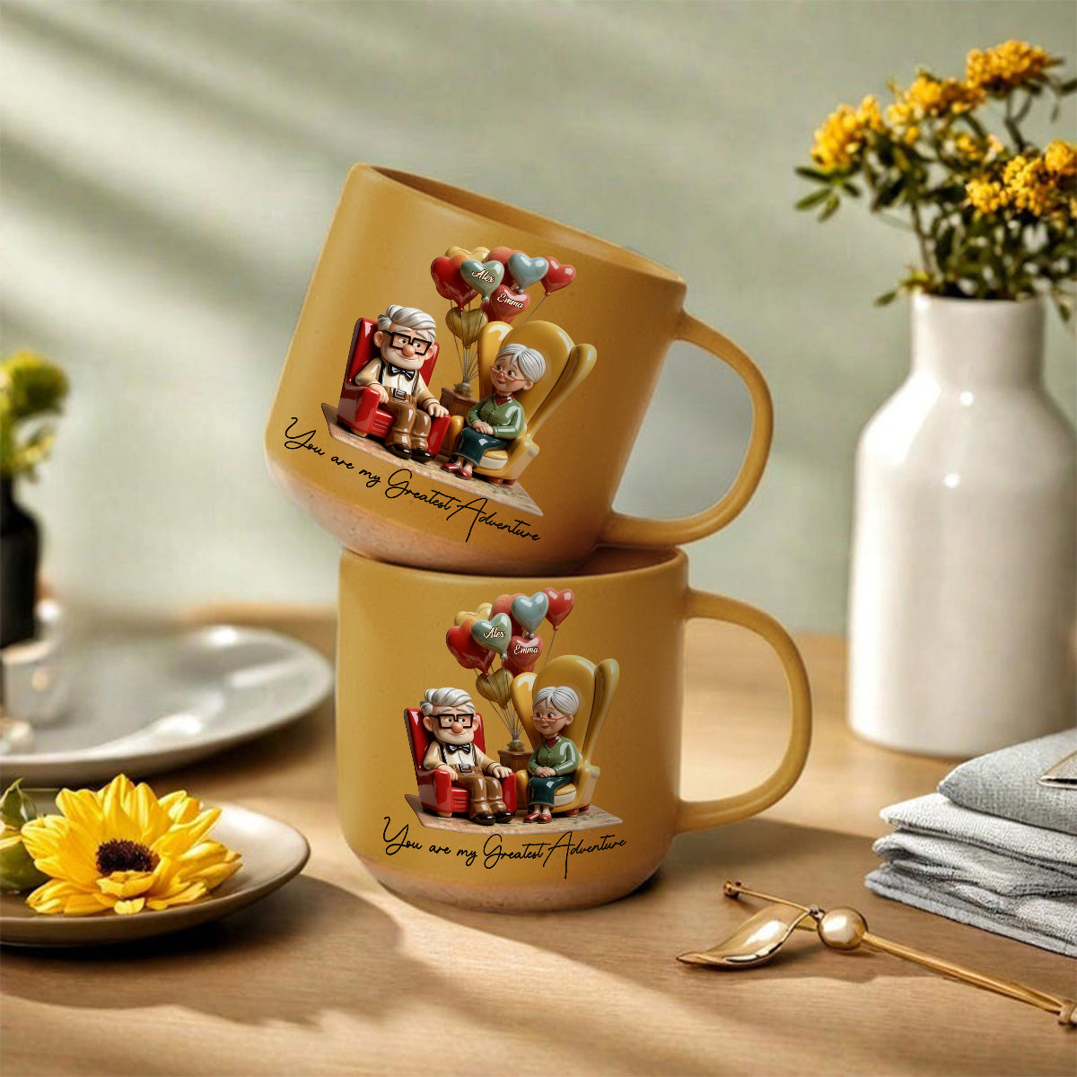 DSNY You Are My Greatest Adventure - Personalized Pottery Mug - Gift For Couples, Movie Fans NL122
