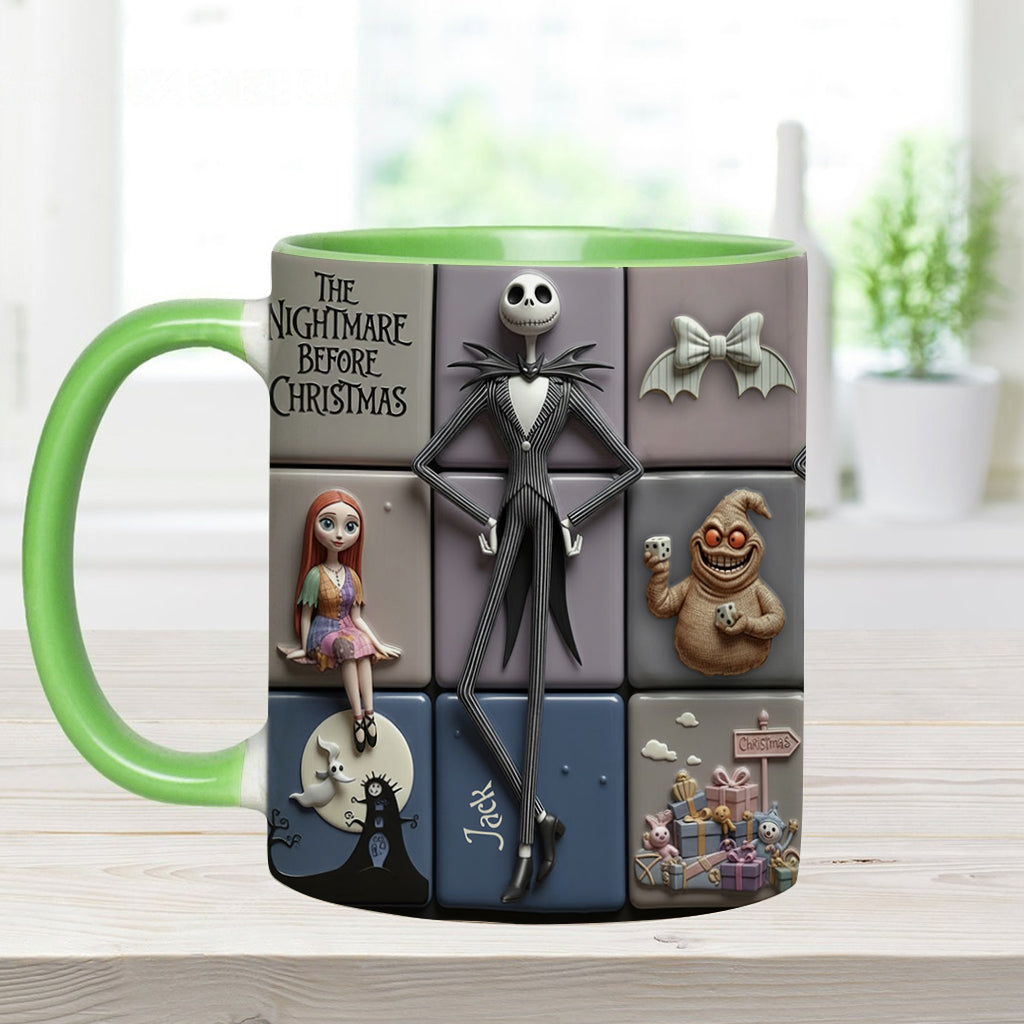 Spooky Till The Death Part - Personalized Accent Mug - Christmas Gift For Movie Fans NL122
