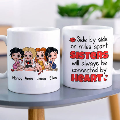 Sisters Will Be Connected By Heart Personalized Coffee Mug 02NADT270723HH