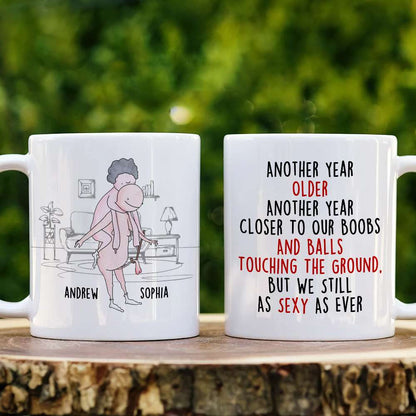 Another Year Older, Naughty Old Couple White Mug
