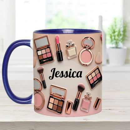 Just A Girl Who Love Makeup - Personalized Accent Mug - Gift For Her, Makeup Artists NL122