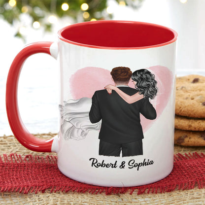 And She Lived With The Same Penis Forever - Personalized New Wedding Couple Mug - Gift For Couple