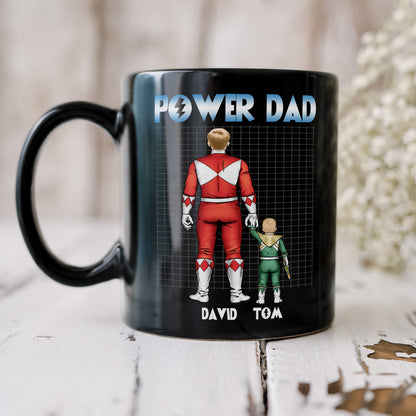 Power Dad Personalized Black Mug, Gift For Father's Day-5QHDT020523