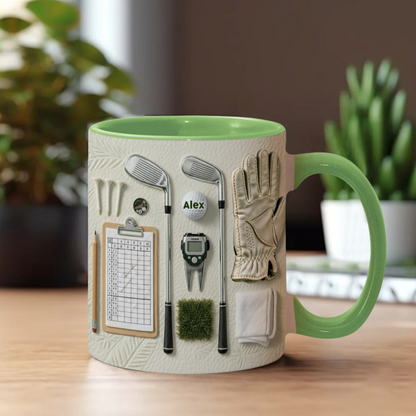 Just Loves Golf- Personalized Accent Mug HH01