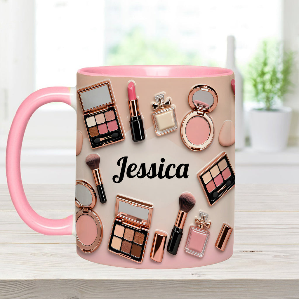 Just A Girl Who Love Makeup - Personalized Accent Mug - Gift For Her, Makeup Artists NL122