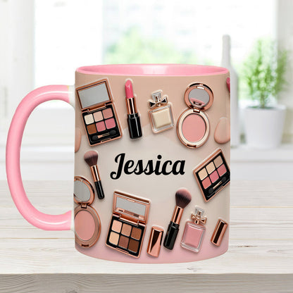 Just A Girl Who Love Makeup - Personalized Accent Mug - Gift For Her, Makeup Artists NL122