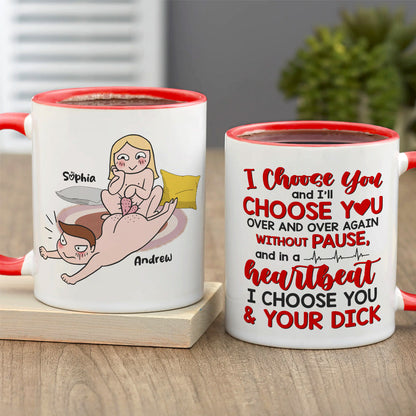 Heartbeat I Choose You, Personalized Coffee Mug, Funny Couple, Gifts For Couple
