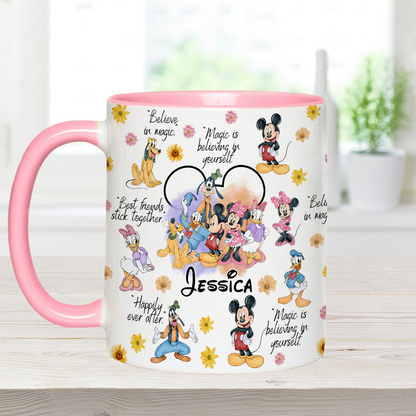 MkMo Magic Mouse Moments We Love - Personalized Accent Mug - Christmas Gift NA94