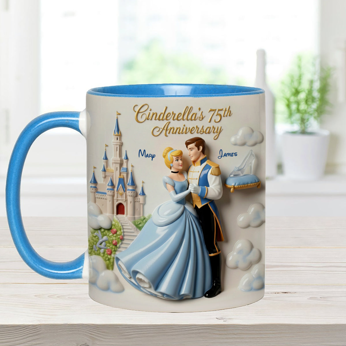 DSNY Princess Celebrate 75th Anniversary - Personalized Accent Mug - Gift For Couples, Movie Fans NL122