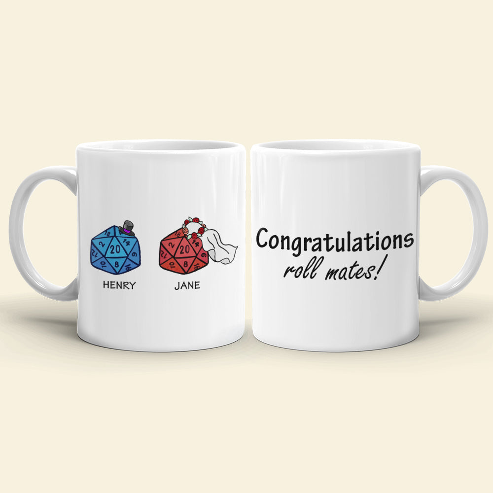 Table Top Game Dice Couple Personalized White Mug Gift