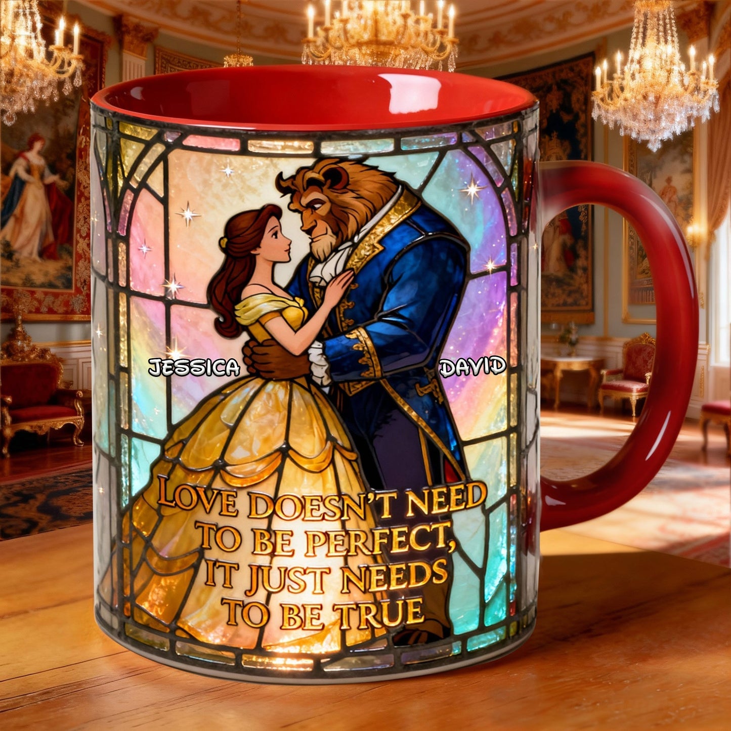 DSNY Love Just Needs To Be True - Personalized Accent Mug - Gift For Couples, Movie Fans NL122