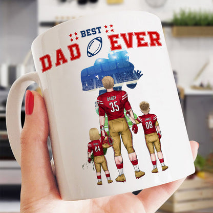 Best Dad Ever - Personalized Mug - Gifts For American Football Lover | TM12 HN02