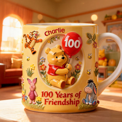DSNY Honey Bear 100 Years Of Friendship - Personalized Accent Mug - Anniversary Gift For Movie Fans NL122