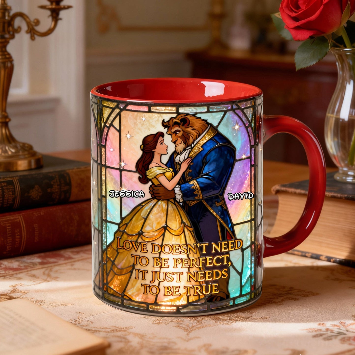 DSNY Love Just Needs To Be True - Personalized Accent Mug - Gift For Couples, Movie Fans NL122