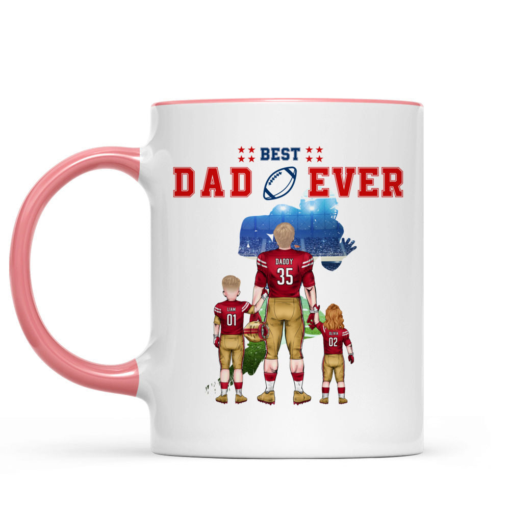 Best Dad Ever - Personalized Mug - Gifts For American Football Lover | TM12 HN02