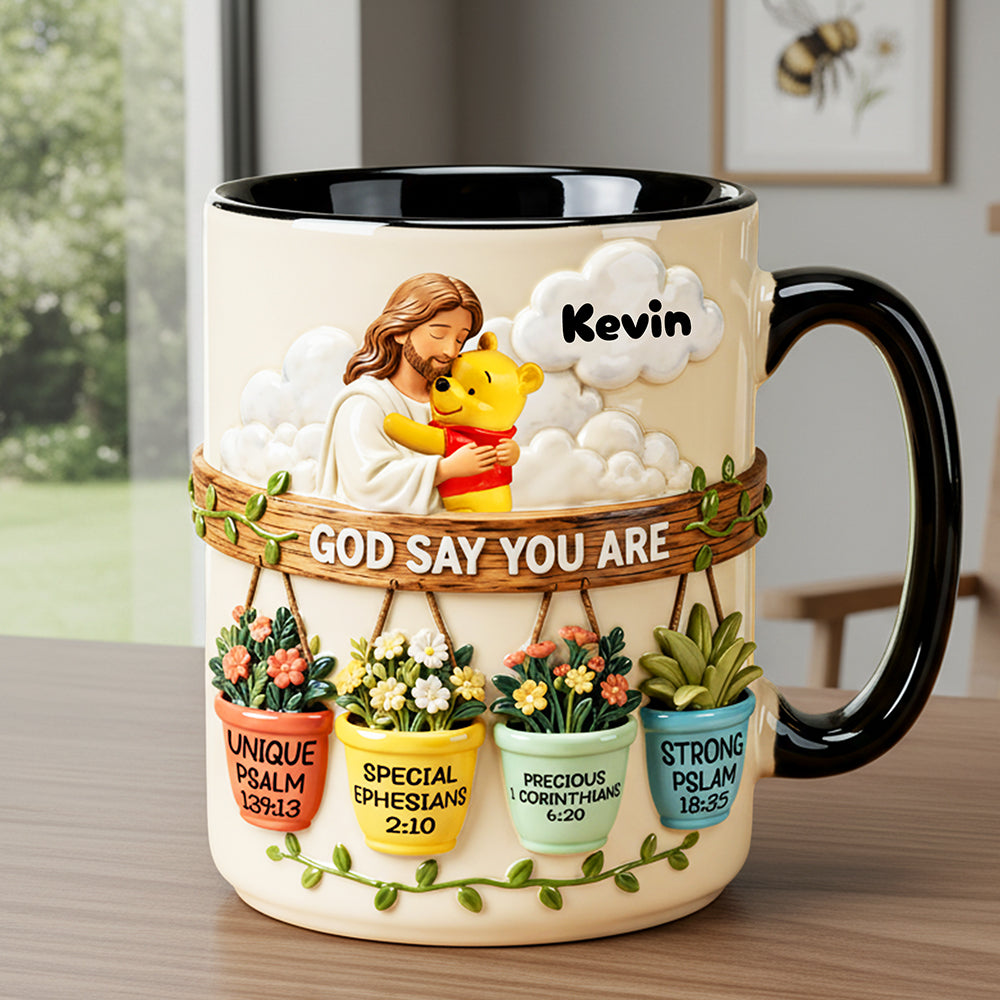 God Say You Are Unique - Personalized Accent Mug - Gift For Christian HH01