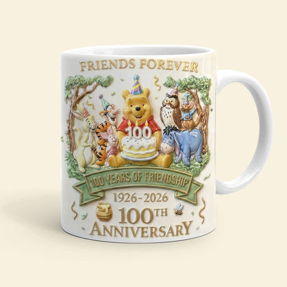 DSNY Honey Bear 100th Anniversary Friends Forever - Personalized White Edge-to-Edge Mug - Gift For Fan Movies HH01
