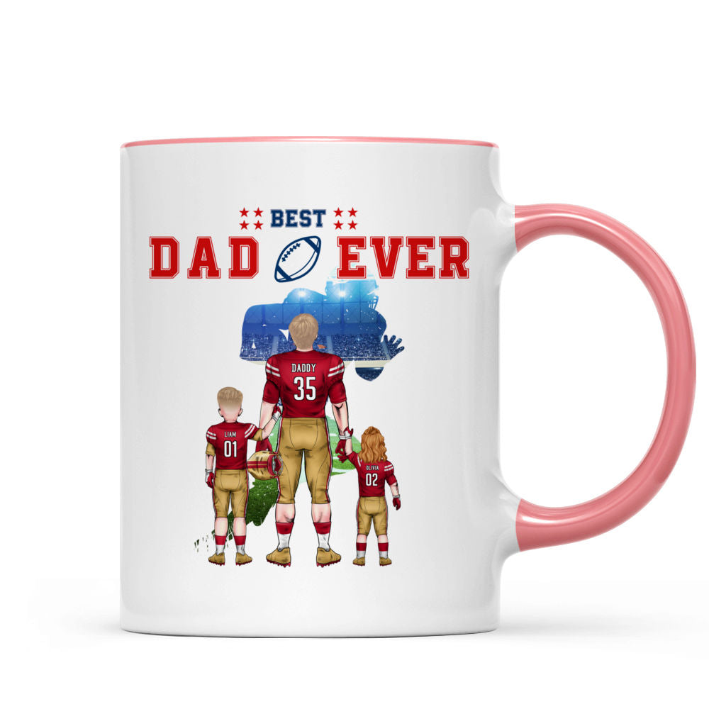 Best Dad Ever - Personalized Mug - Gifts For American Football Lover | TM12 HN02