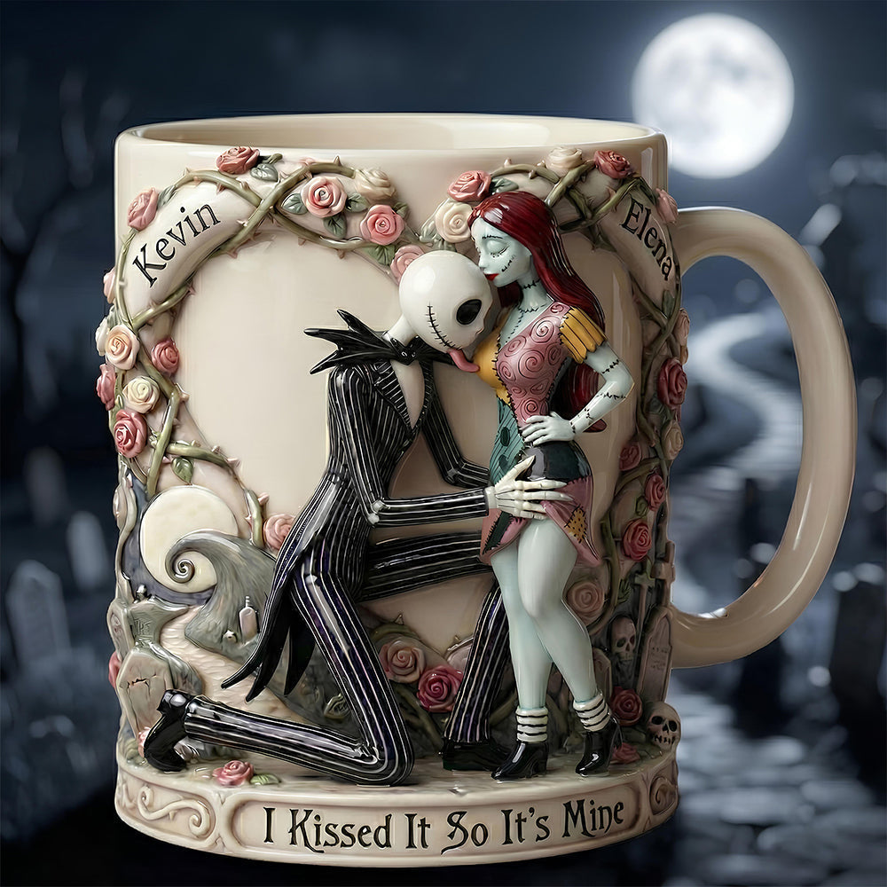 Spooky I Kissed It So It's Mine - Personalized Ceramic Mug - Gift For Couples | NL122