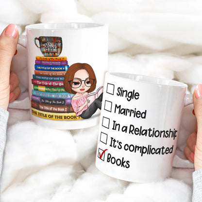Book Single Married In A Relationship Love Books Personalized Mug 2HUHI120122