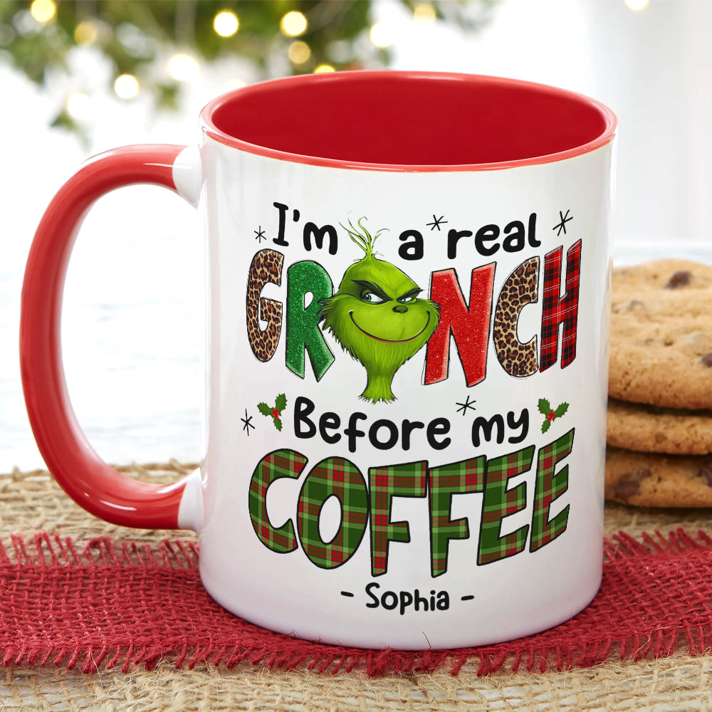 Before My Coffee/ Tea, Gift For Coffee And Tea Lover, Personalized Mug, Green Monster Mug, Christmas Gift 02HUTI121023