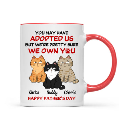 Funny Cute Cats We Own You Personalized Mug, Father's Day Gift For Cat Dad