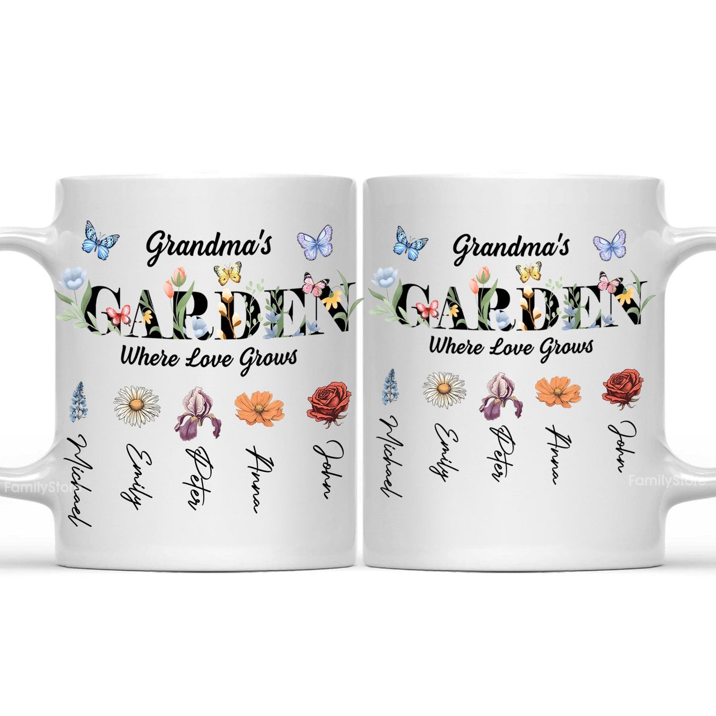 Grandma Garden Where Love Grows - Personalized White Ceramic Mug - Gift For Mom, Grandma, Bestie, Sister, Plant Lovers | CL47 NA94