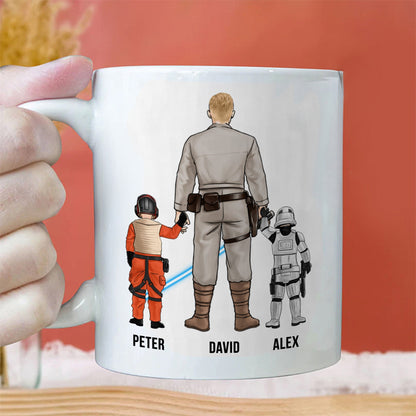 Best Dad In The Galaxy Orange Quote - GIft For Father's Day - Personalized Ceramic Mug