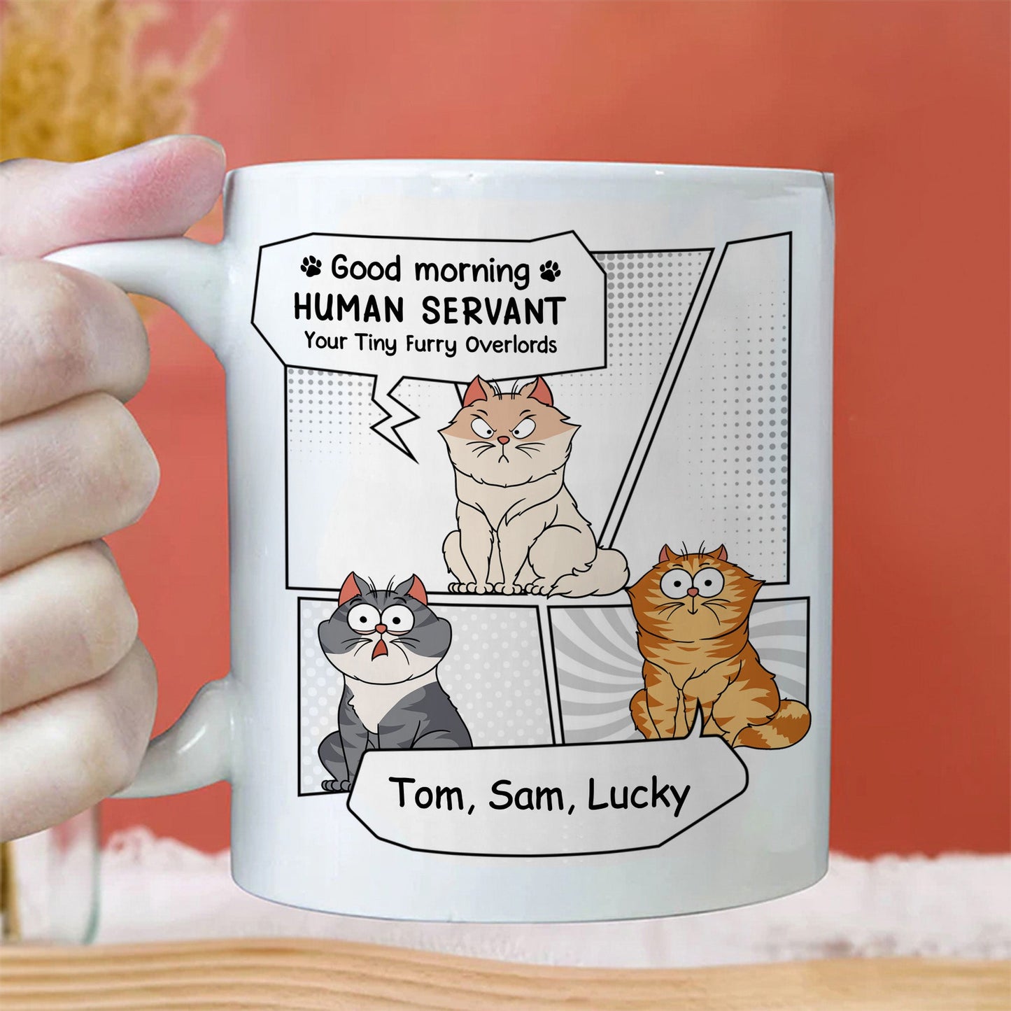 Good Morning Human Servant - Gift For Pet Lovers - Personalized Ceramic Mug - CLP02 NH96