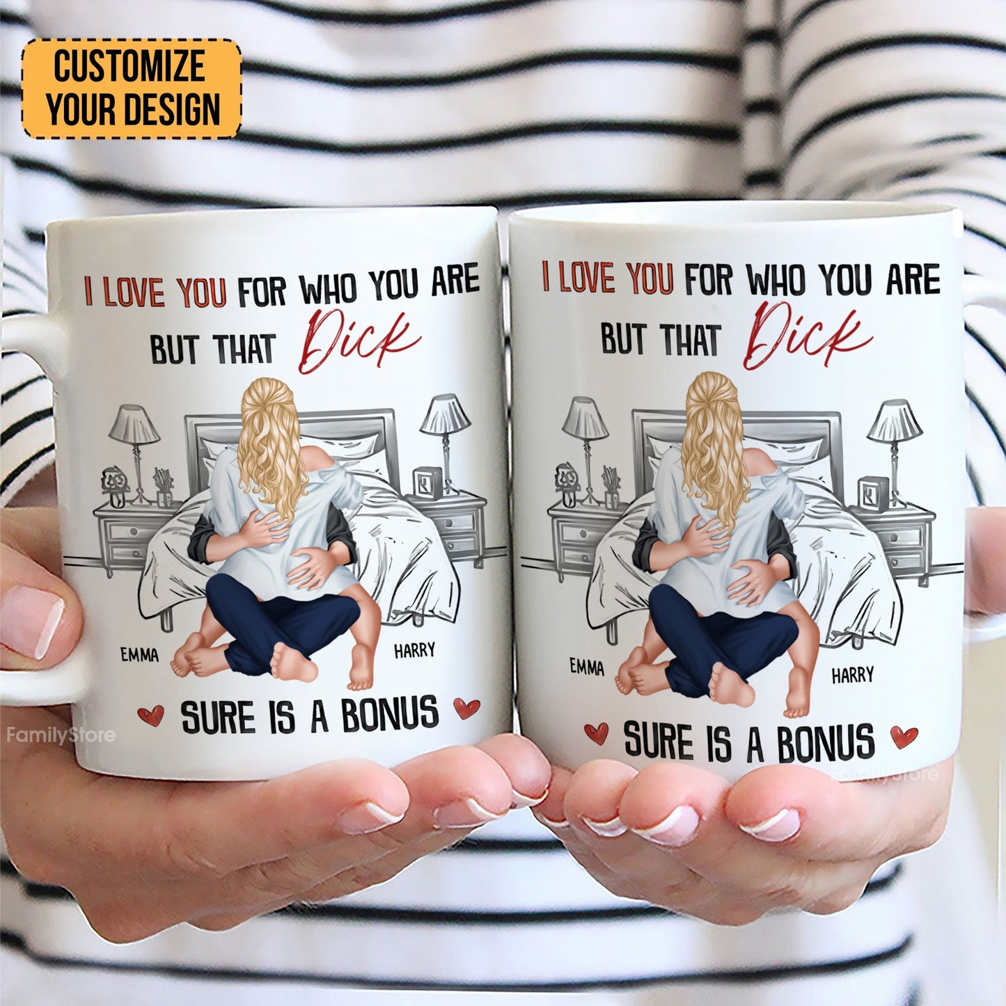 I Love You For Who You Are But That Is A Bonus - Personalized Ceramic Mug - Gift For Couple, Husband Wife - CL28 NH96