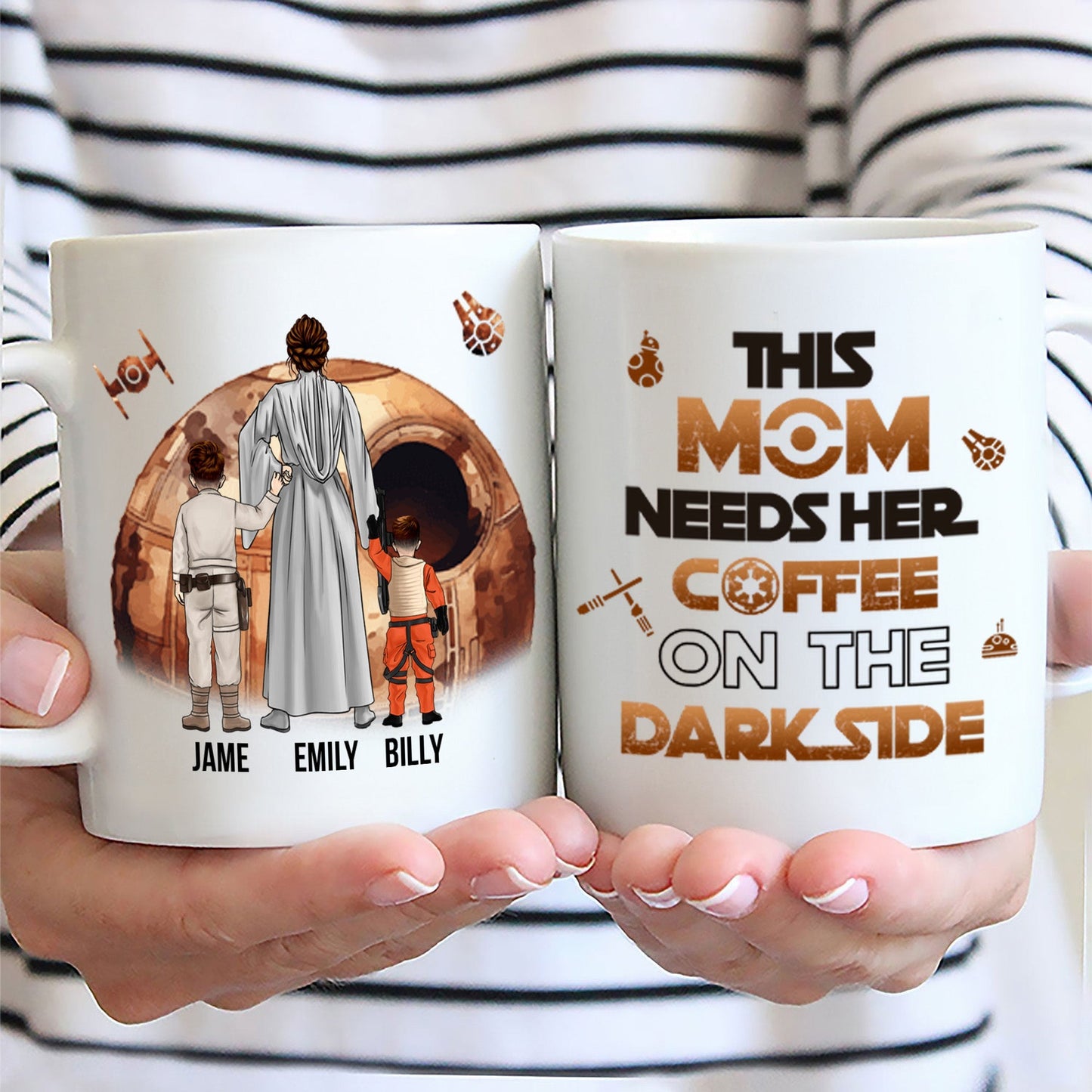 Stwa This Mom Needs Her Coffee On The Dark Side - Gift For Mom - Personalized Ceramic Mug - CL08 NA94