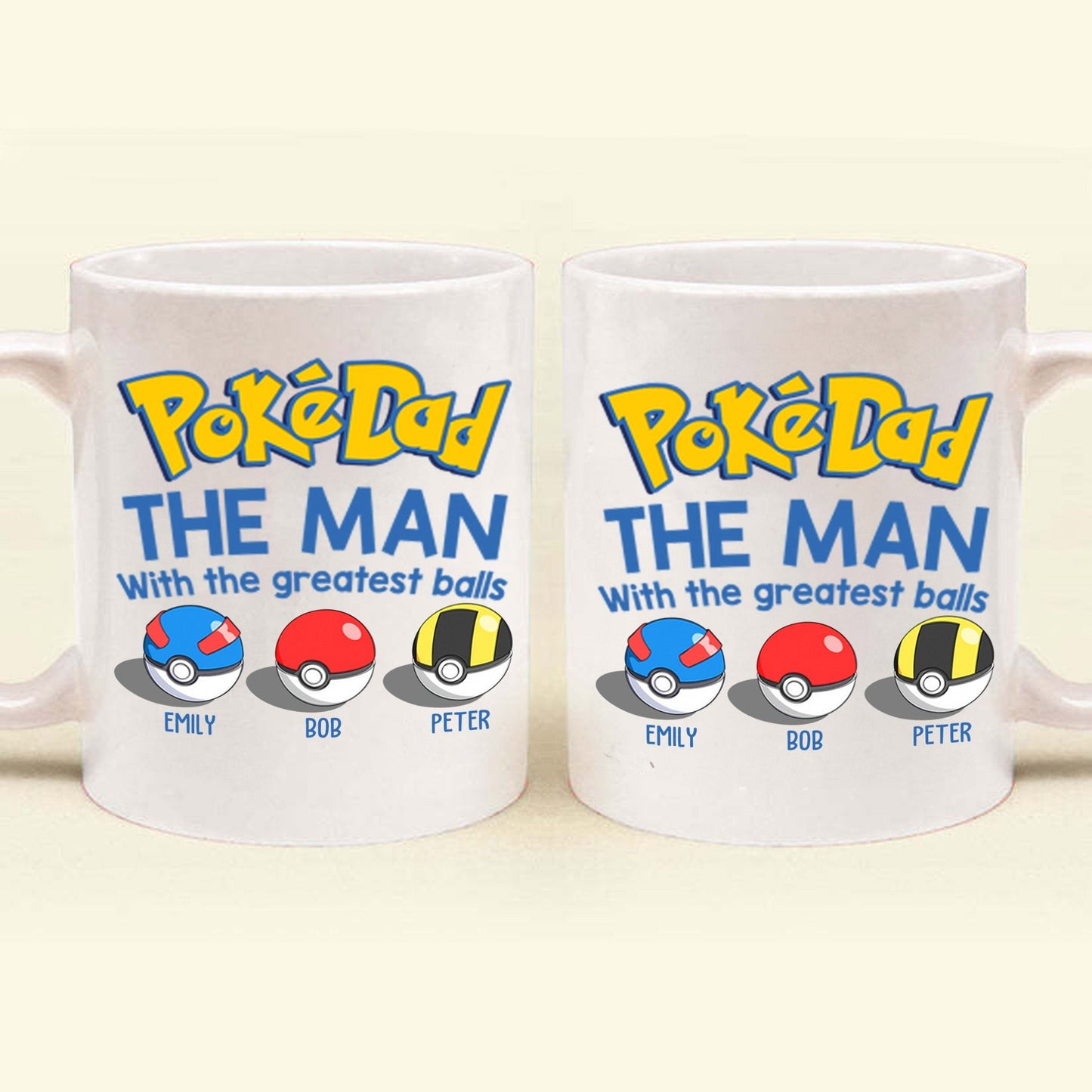 PokeDaddy The Greatest Balls - Gift For Father's Day - Personalized Ceramic Mug