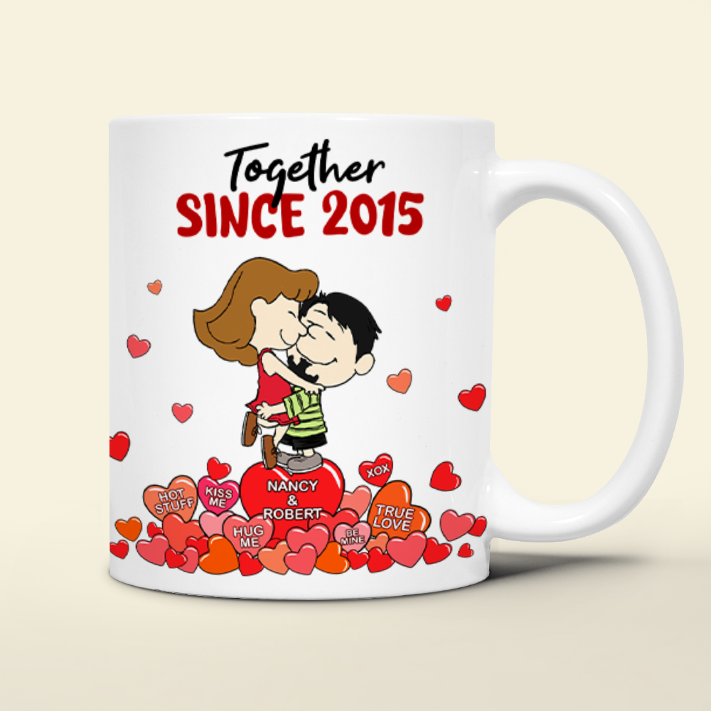 Together Since 2021 Peanut Couple - Personalized Coffee Mug - Gift For Couple, Husband Wife | GR8 NH96