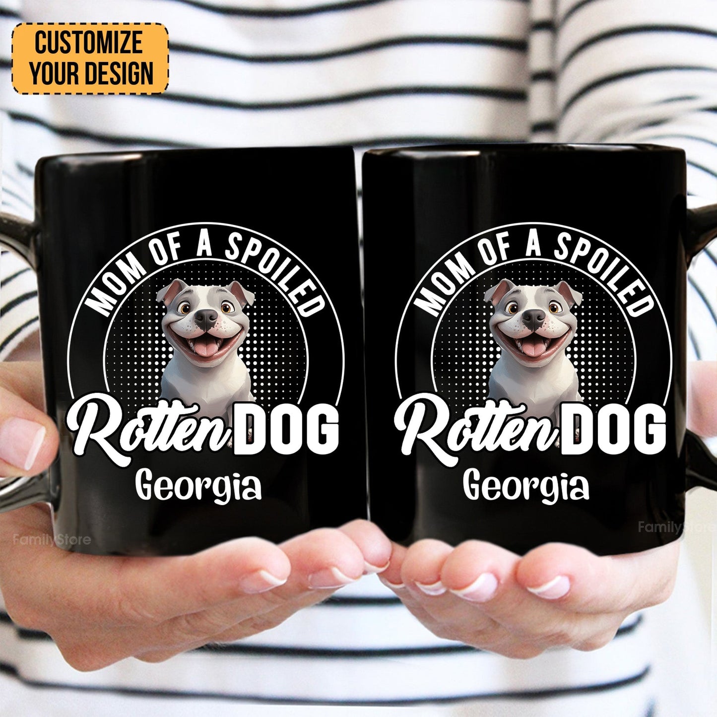 Lovely Spoiled Rotten Dog Chibi Cartoon - Personalized Mug - Gift for Pet Owners, Dog Lovers | CLP15.v3 HH01