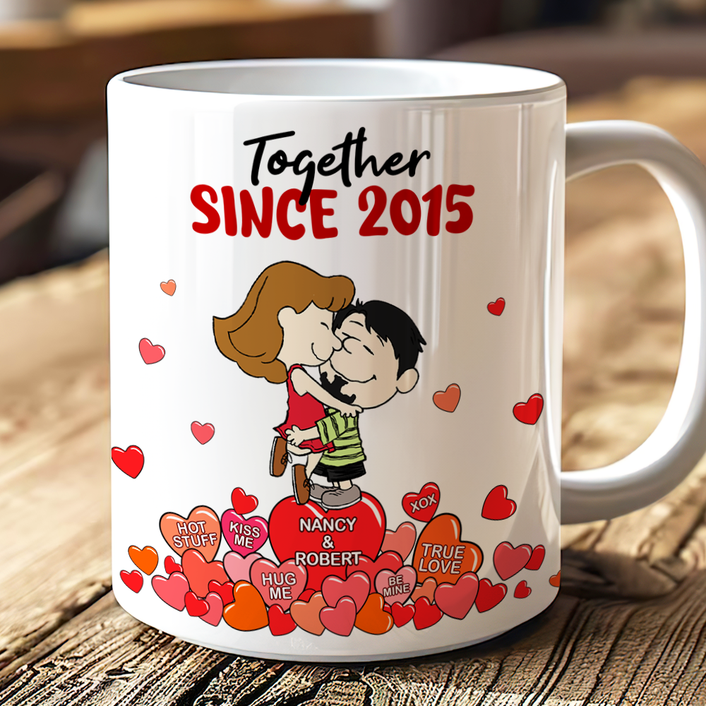 Together Since 2021 Peanut Couple - Personalized Coffee Mug - Gift For Couple, Husband Wife | GR8 NH96