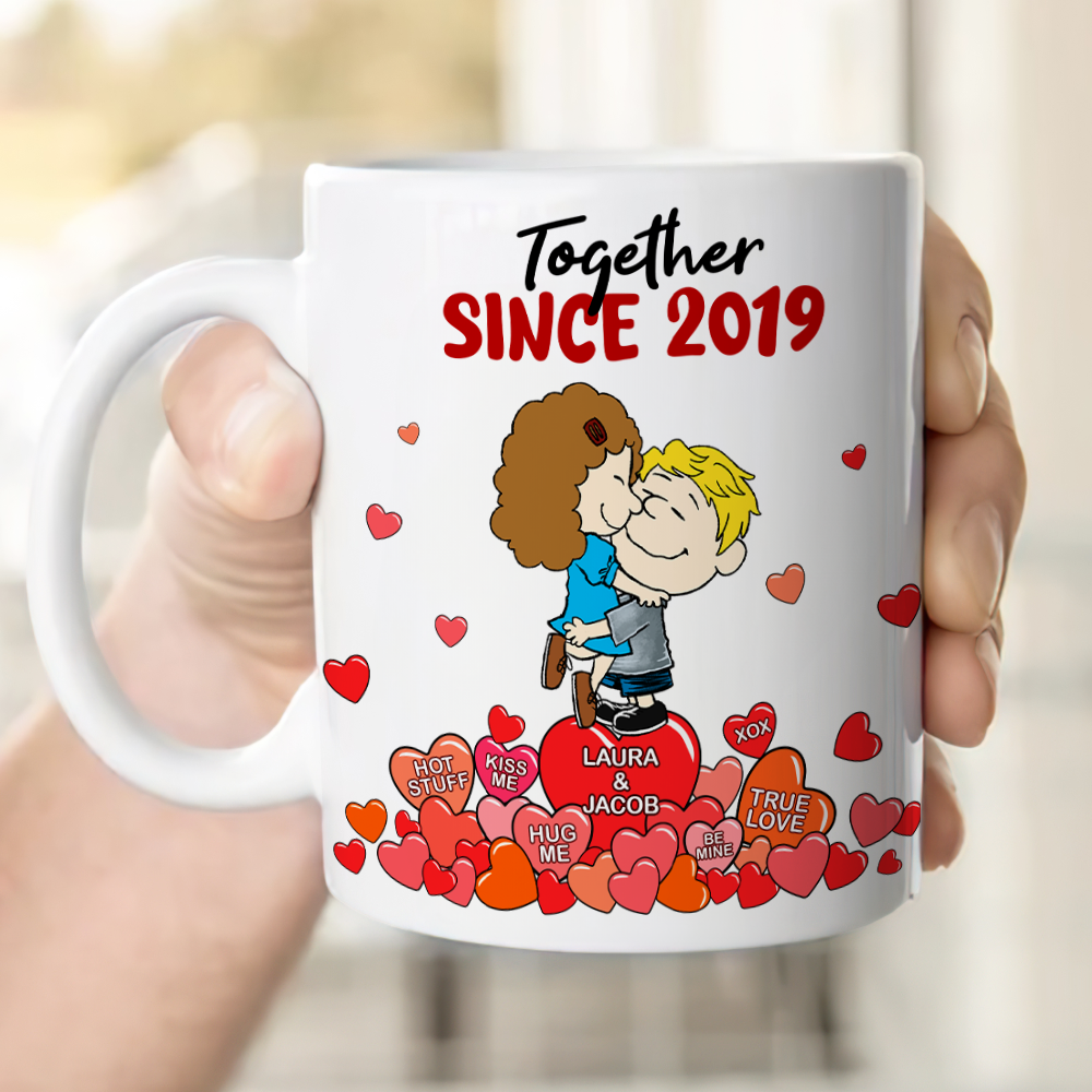 Together Since 2021 Peanut Couple - Personalized Coffee Mug - Gift For Couple, Husband Wife | GR8 NH96
