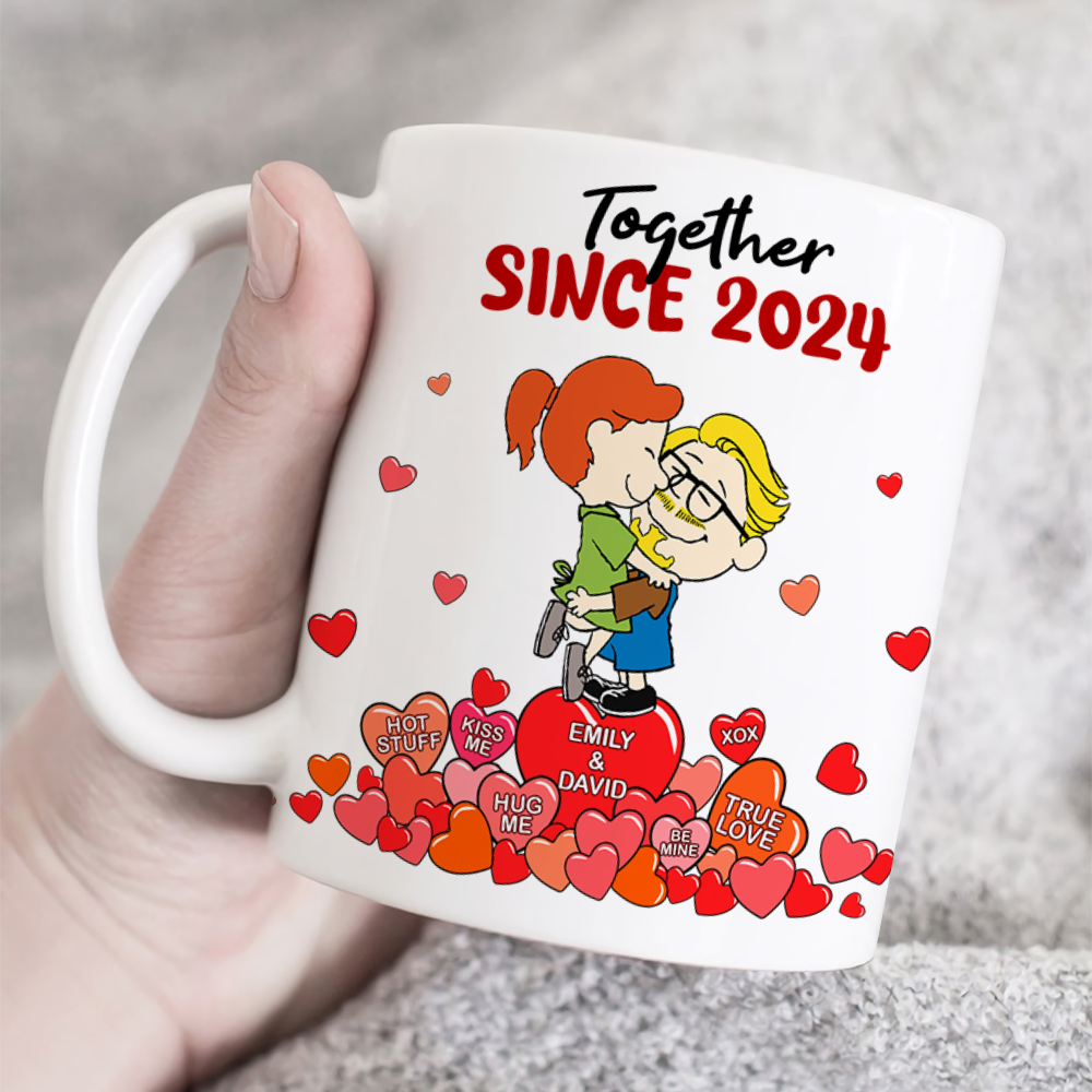 Together Since 2021 Peanut Couple - Personalized Coffee Mug - Gift For Couple, Husband Wife | GR8 NH96