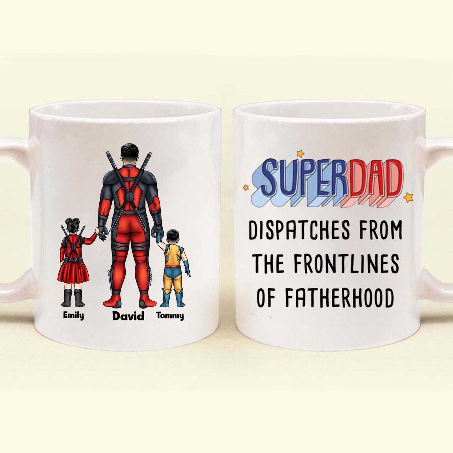 Super Hero Dispatches From The Frontlines Of Fatherhood - Gift For Dad - Personalized Ceramic Mug - CL02 NA94