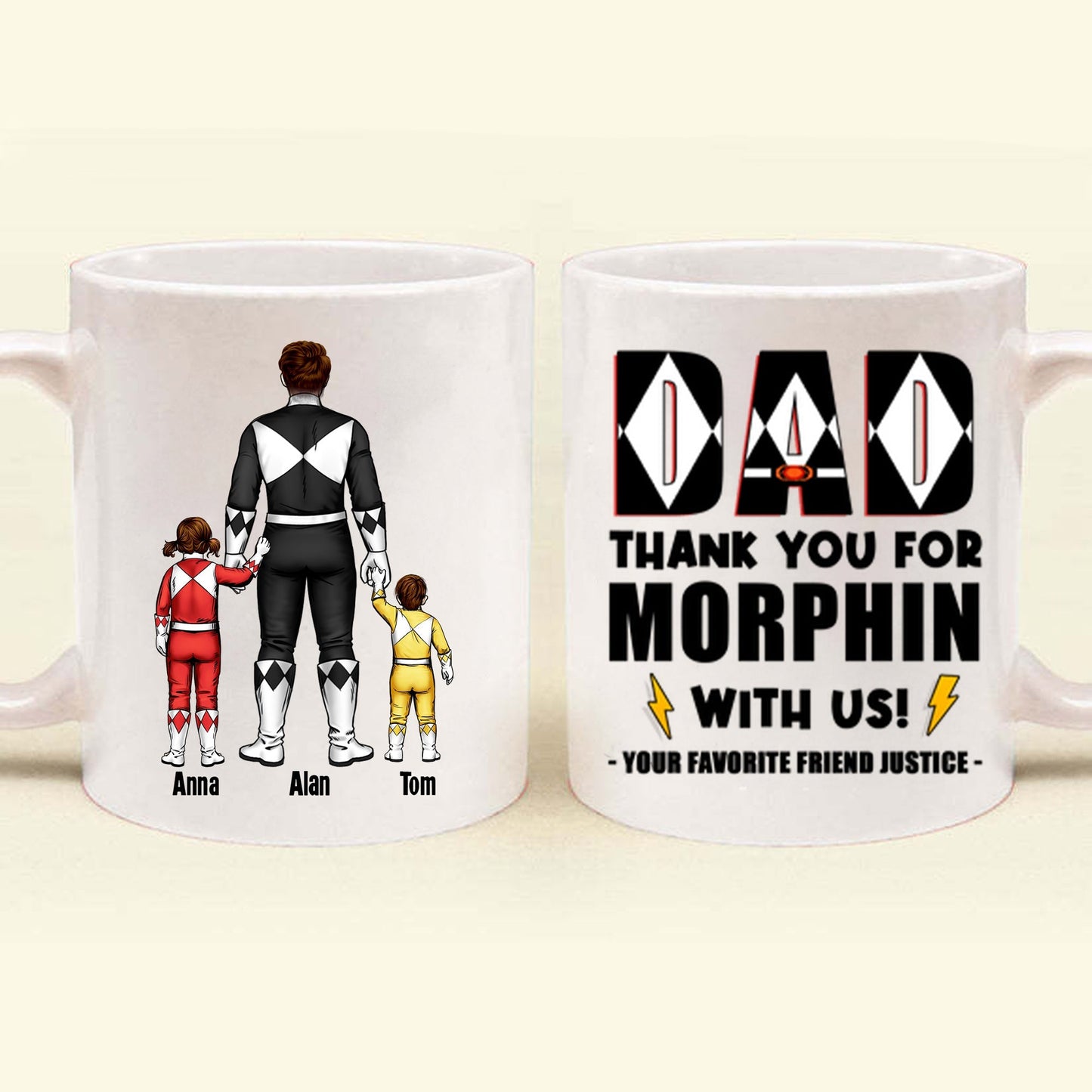 Dad Thank You For Morphin With Us - Gift For Dad - Personalized Ceramic Mug - CL21 NA94