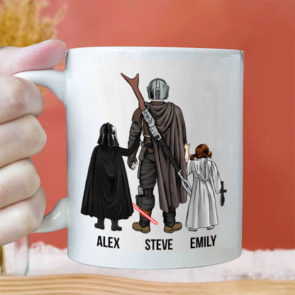 Stwa My Dad And Me In The Adventure Go To Space - Gift For Father's Day - Personalized Ceramic Mug